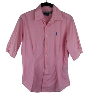 Ralph Lauren Sport Womens  White and Pink Shirt Size 4 Gingham